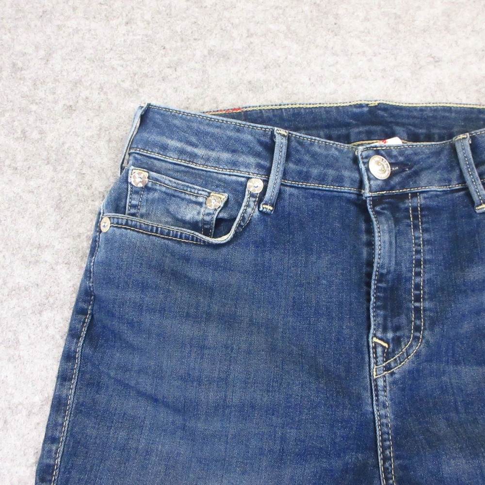 True Religion Jennie Curvy Jeans Women 32 Blue Skinny Mid Rise Stretch Denim EUC - Picture 3 of 12